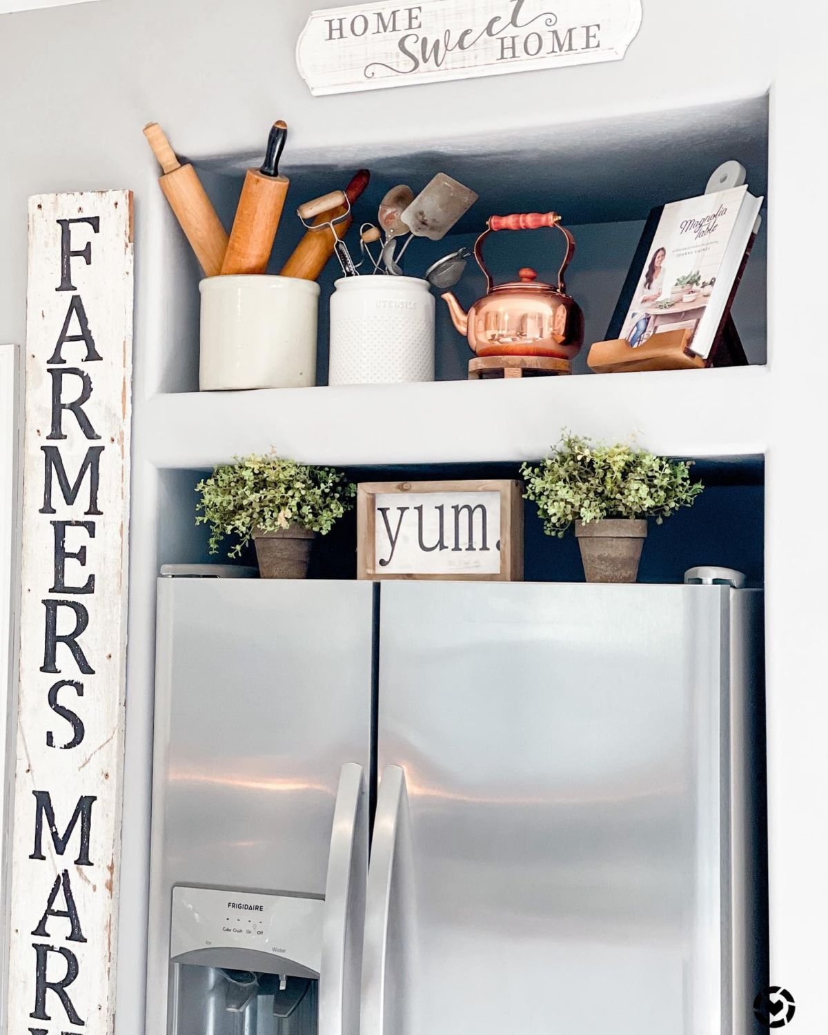 Organize Utensils Above Fridge