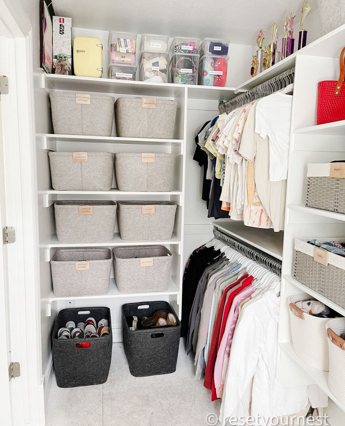 Organize with Labeled Fabric Bins