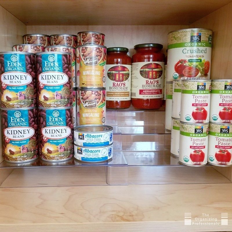 Stylish Acrylic Shelves for Canned Goods