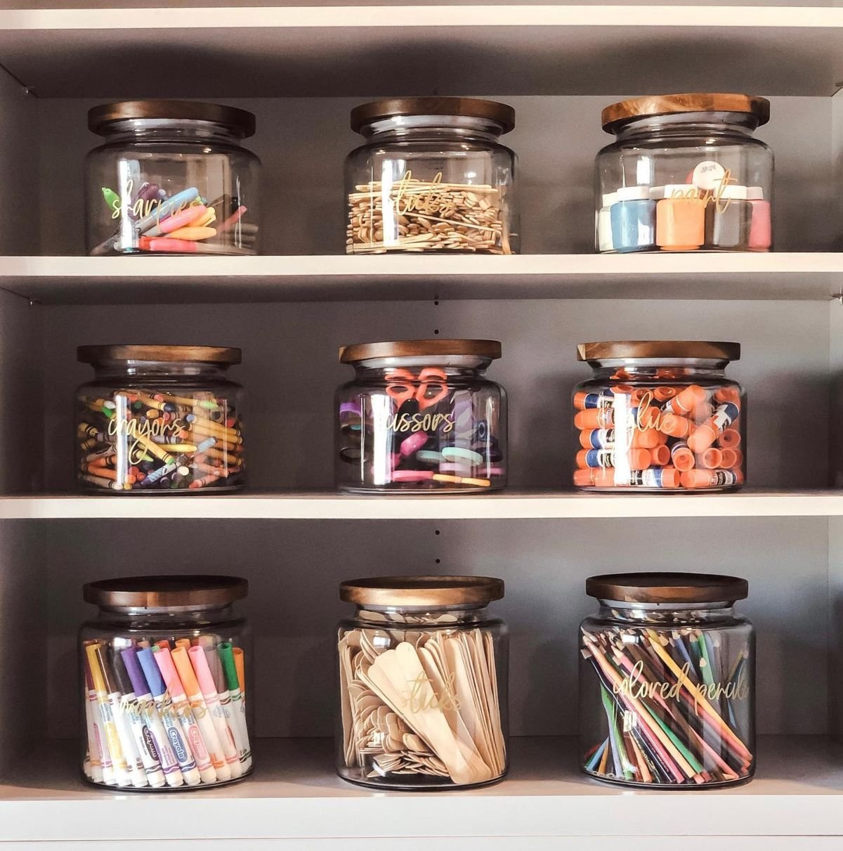 Stylish Clear Labeled Storage Jars