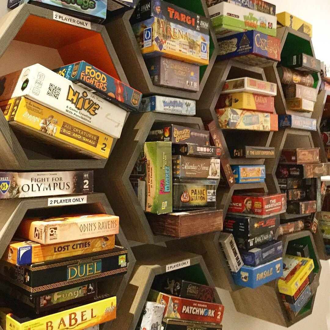 Stylish Hexagon Shelves for Game Storage