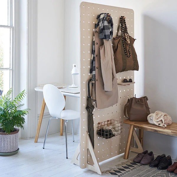 Stylish Pegboard Room Divider