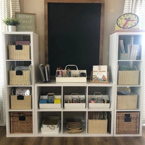 Stylish Wicker Baskets for Homeschool Storage