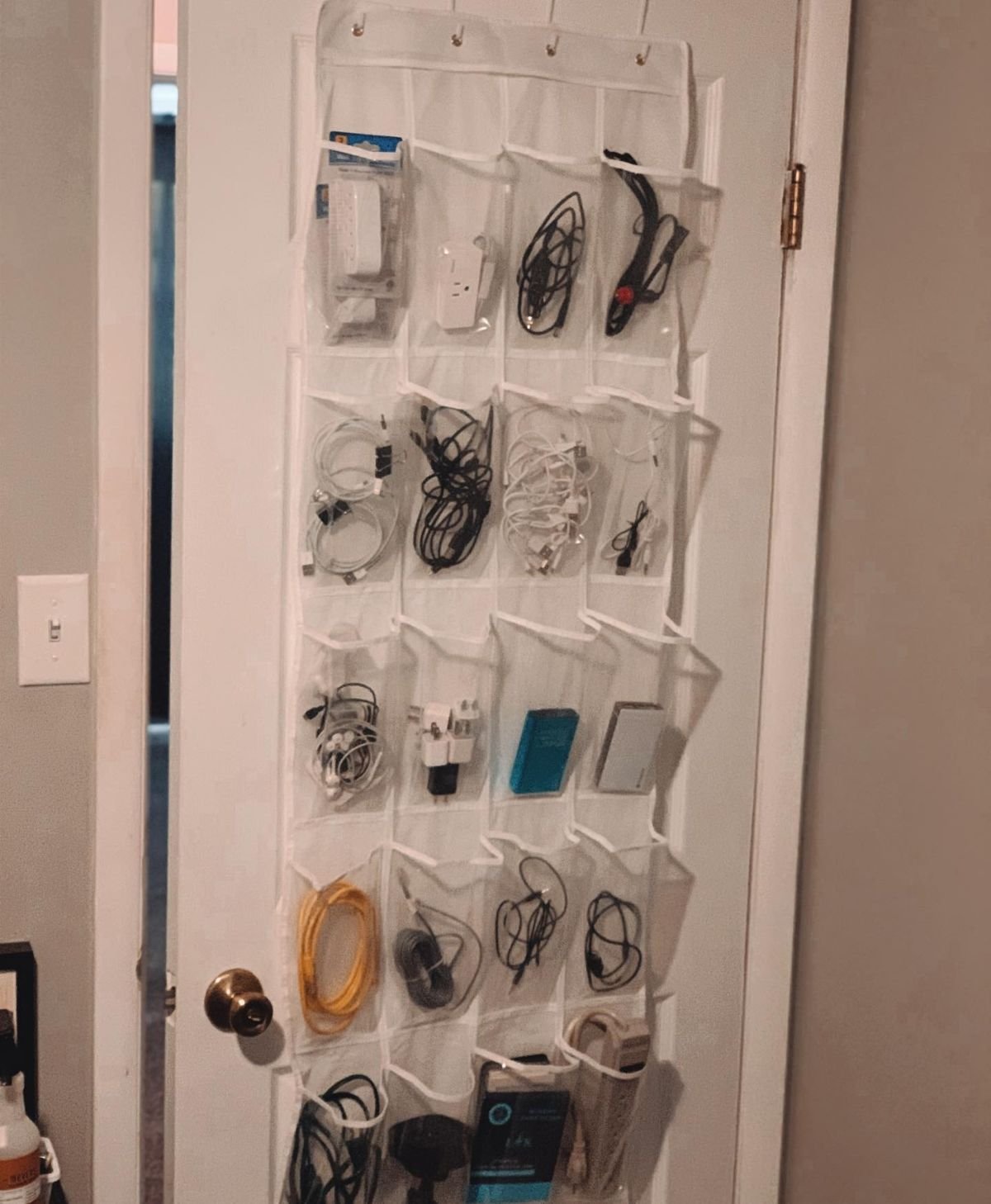 Tidy Cords with Door Organizer