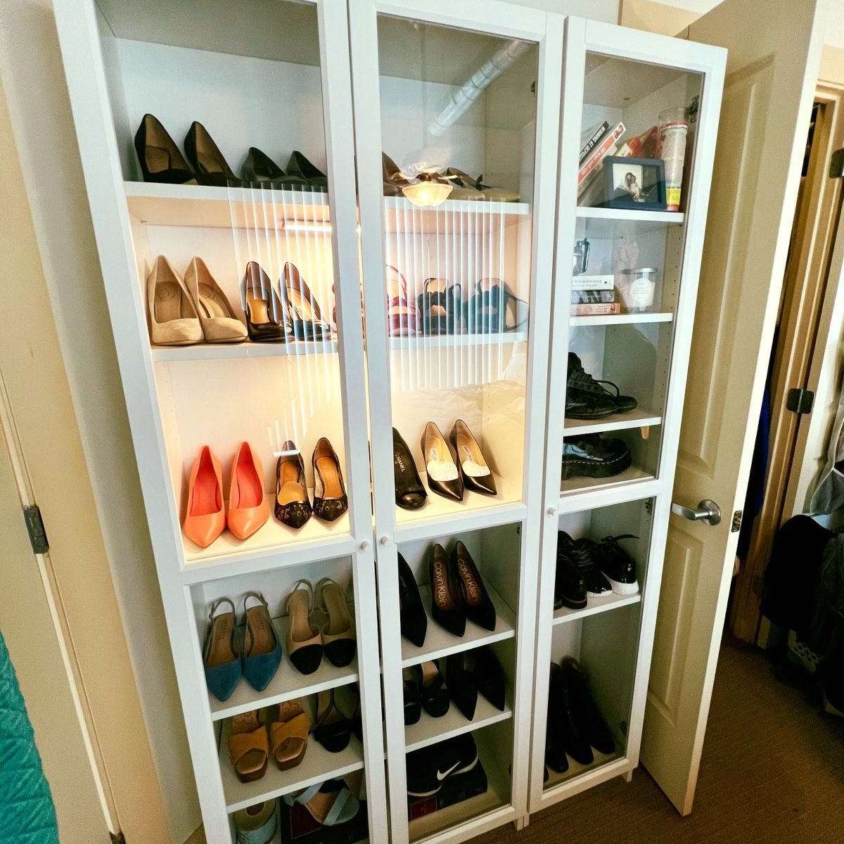 Transform Bookcases into Shoe Storage Solutions