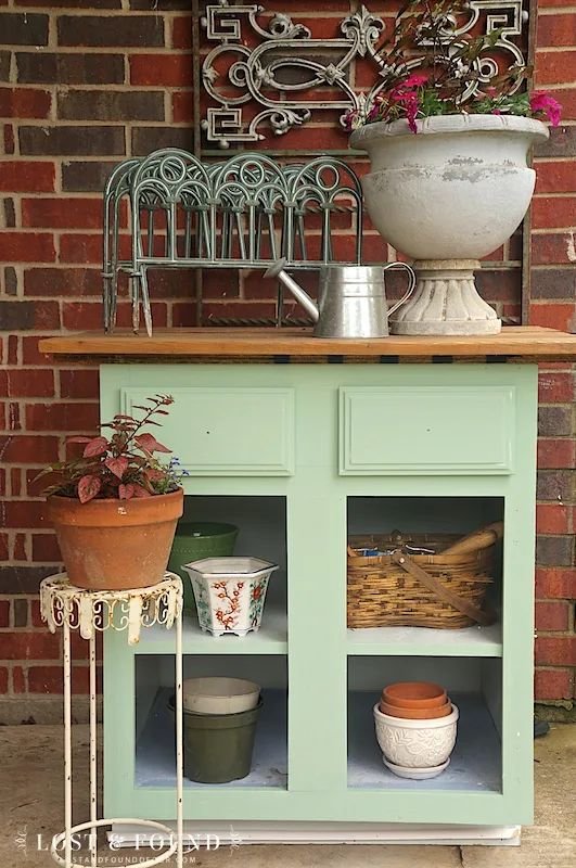 Transform Cabinets into Stylish Potting Benches