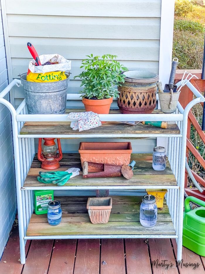 Transform Changing Table into Potting Bench