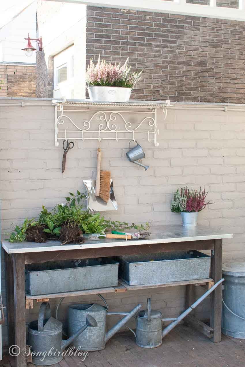 Transform Old Furniture into Potting Bench