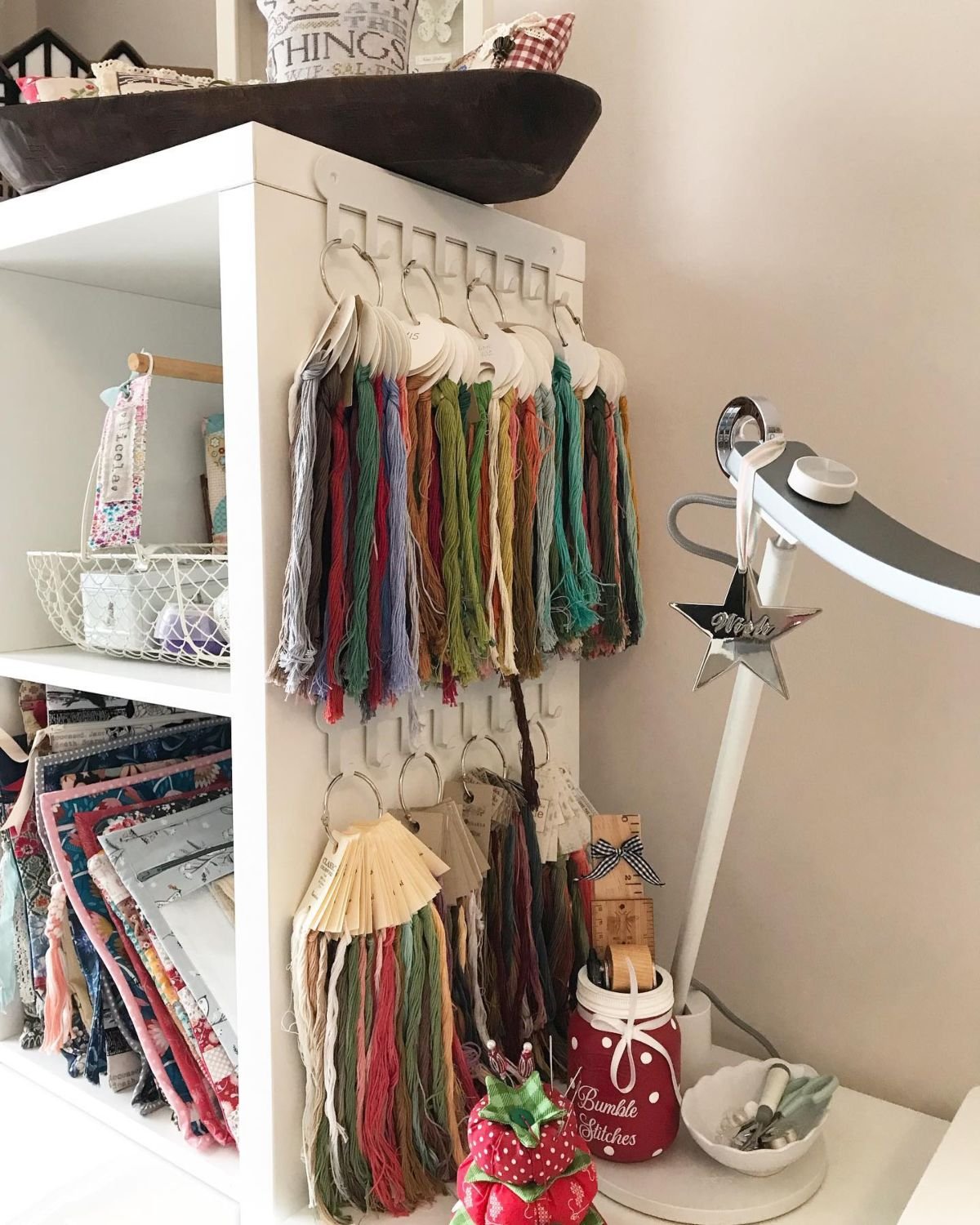 Wall-Mounted Embroidery Floss Hooks