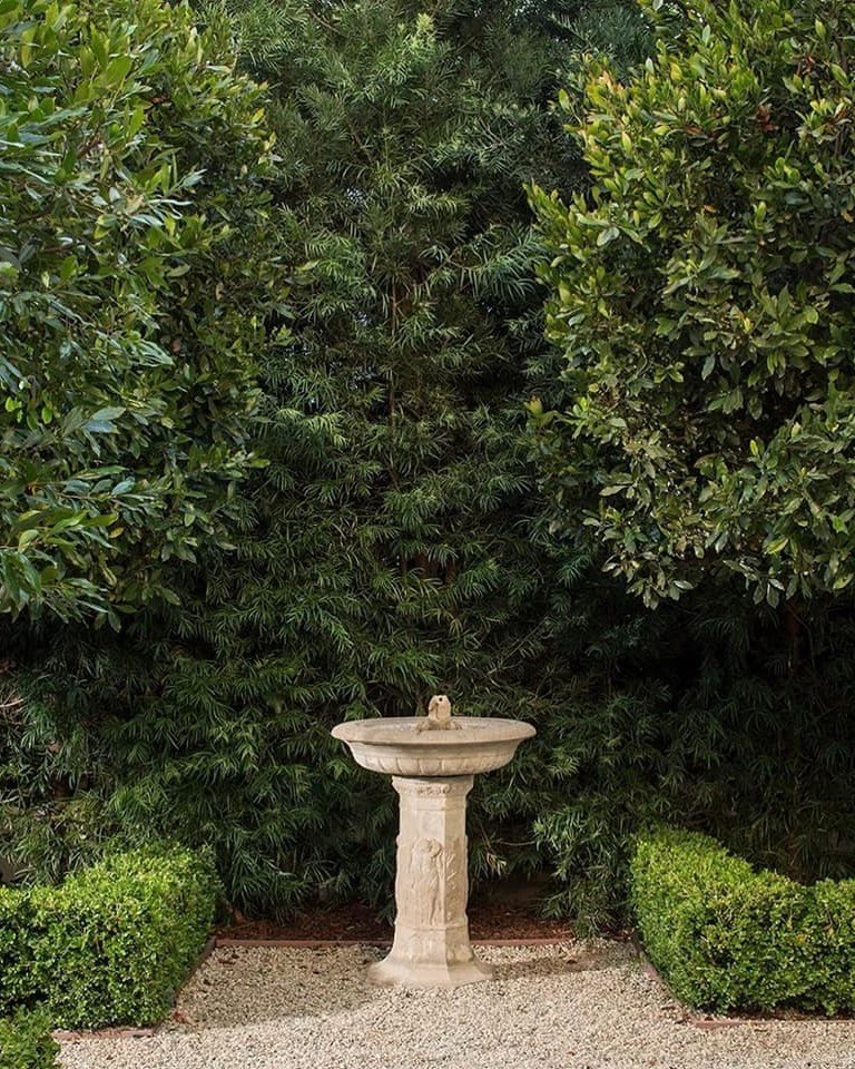 Bamboo-Inspired Birdbath Retreat