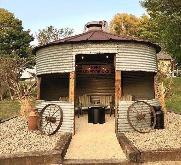 Barn-Style Wedding Bar Setup