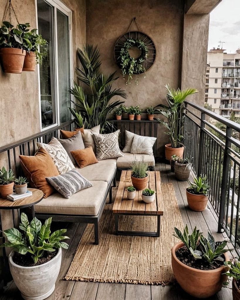 Chic Earthy Lounge Setup