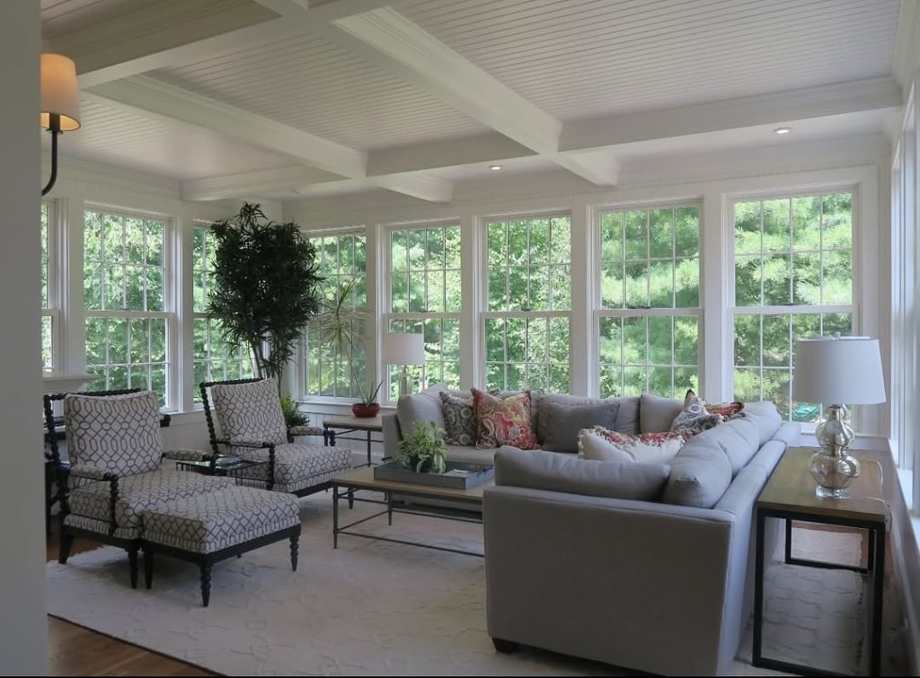 Elegant Coffered Sunroom Design