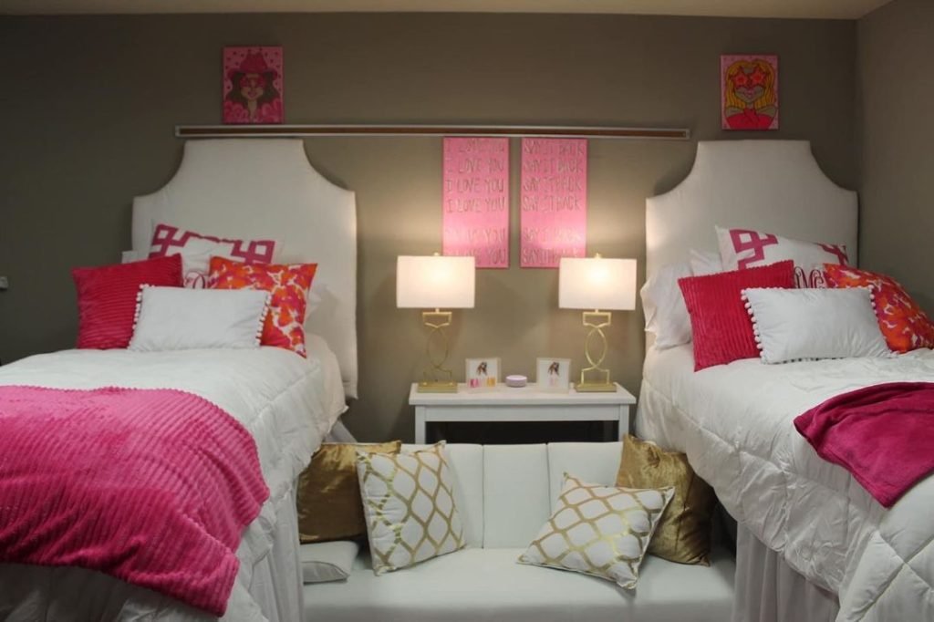 Elegant Pink Dorm Design