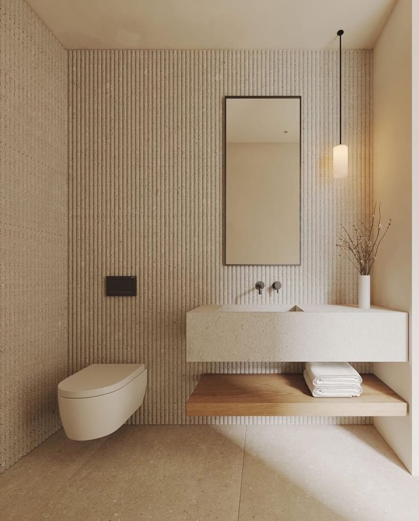 Elevated Textured Bathroom Design