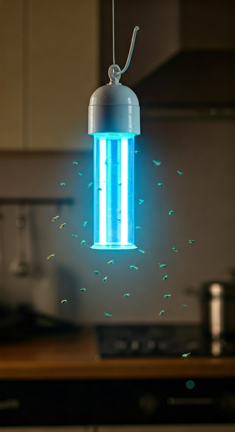 UV light trap in a kitchen