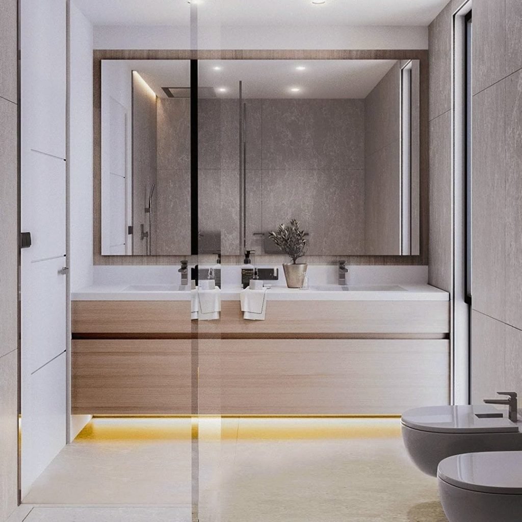 Floating Vanity with LED Glow