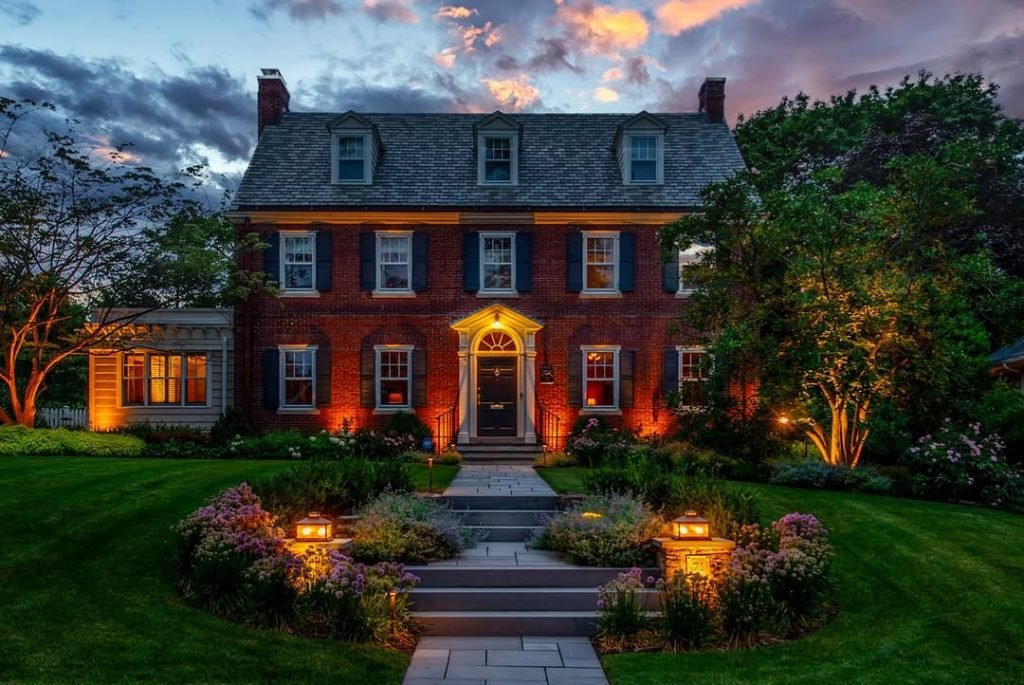 Illuminated Colonial Garden Design