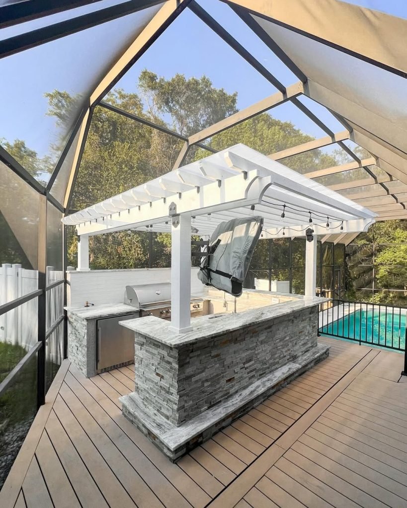 Modern Glass-Enclosed Kitchen