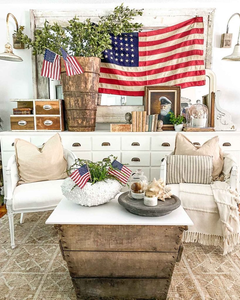 Patriotic Neutral Living Room Decor