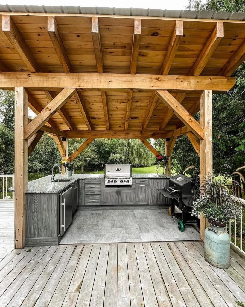 Pergola-Style Outdoor Kitchen