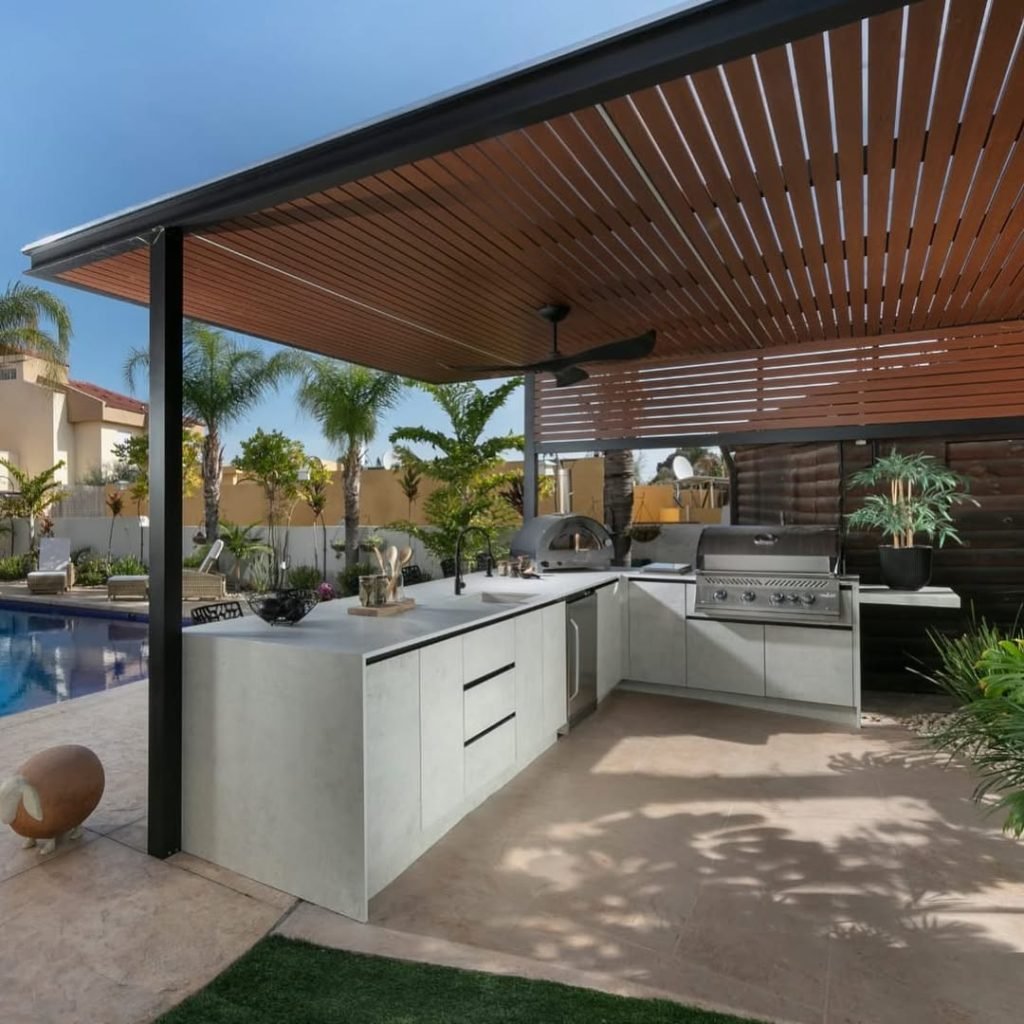Poolside Tropical Kitchen Design