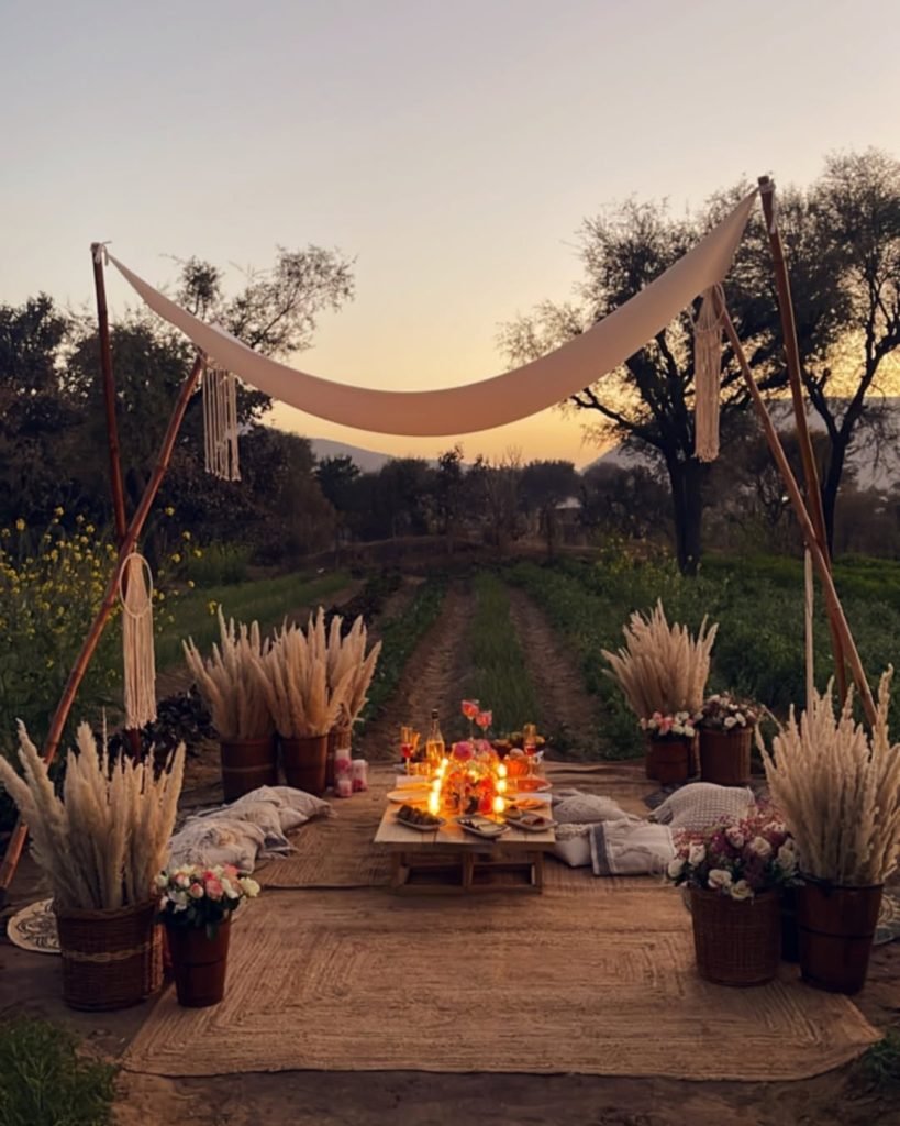 Romantic Picnic Arch Setup