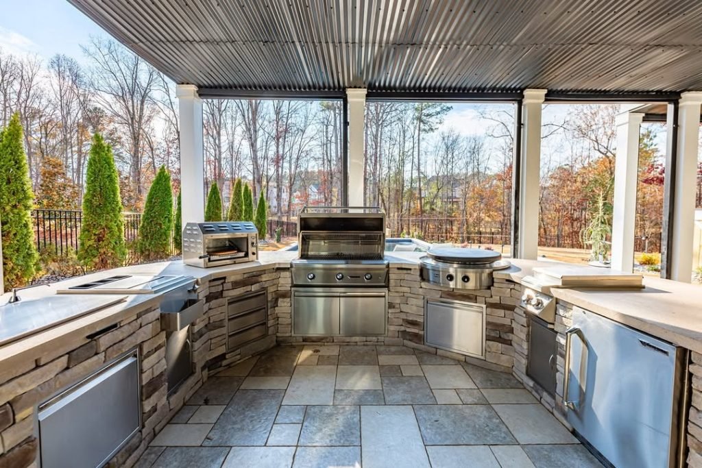 Rustic Stone-Structured Kitchen