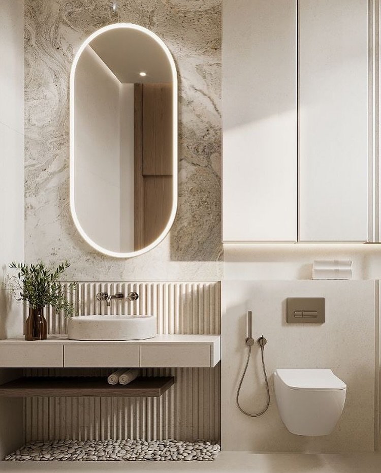 Sleek Minimalist Powder Room Design