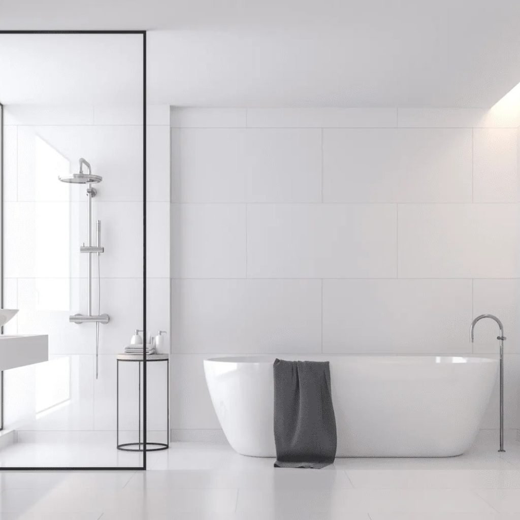 Sleek White Bathroom Design