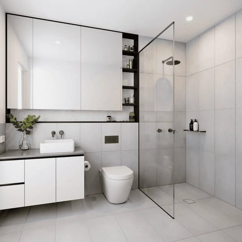 Sleek White Bathroom Design