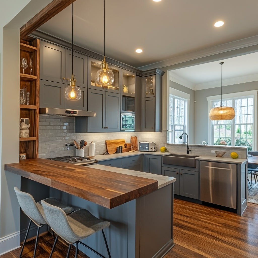 Elegant Gray and Wood Blend