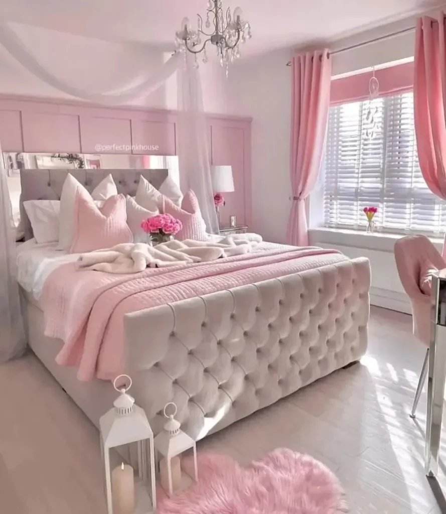Elegant Pink Bedroom Design