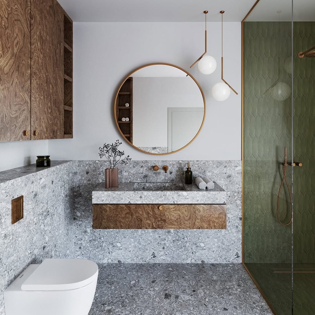 Elegant Sage Green Bathroom