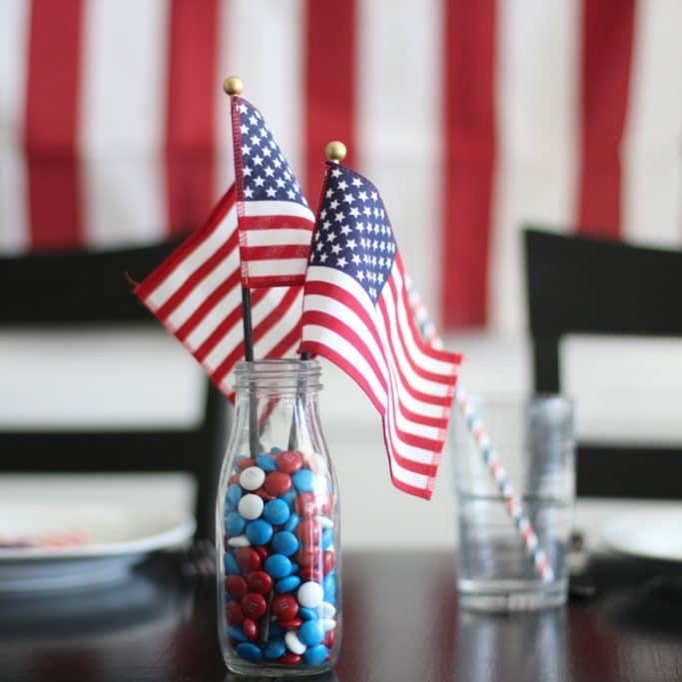 M&M Jar Centerpiece Ideas