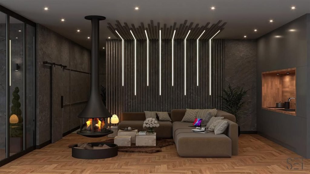 Modern Fireplace Lounge Design