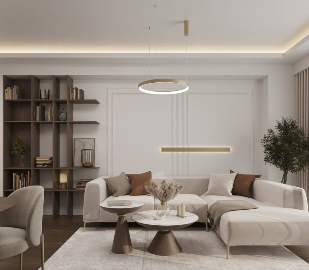 Modern Library Living Area