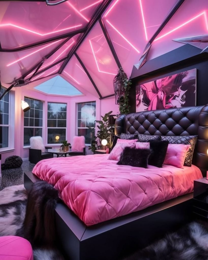 Neon-Infused Pink Oasis