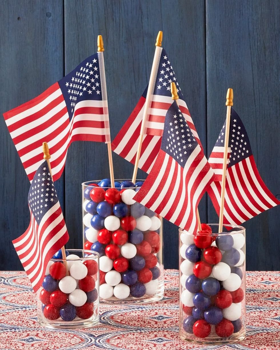Patriotic Gumball Centerpieces