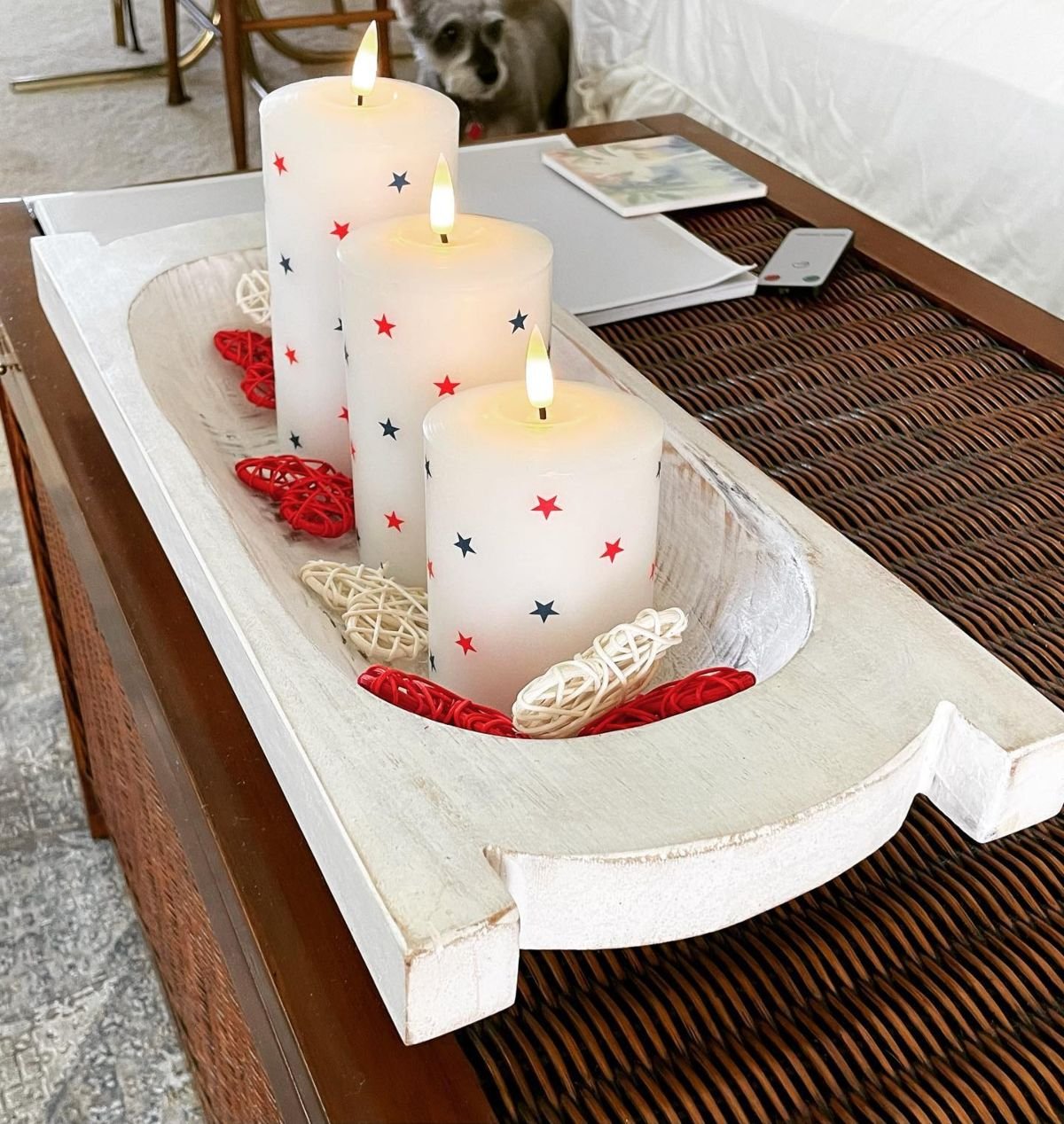 Red, White, and Blue Candles