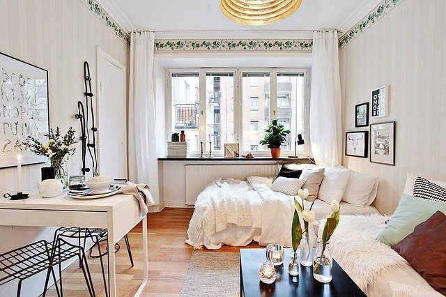 Scandinavian Bedroom-Office Blend