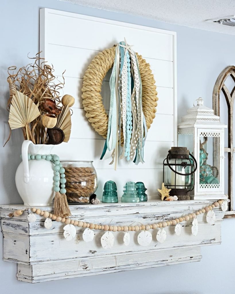 Seaside-Inspired Mantel Decor