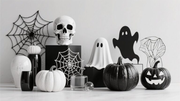 30 Spooky Black and White Halloween Decor Ideas