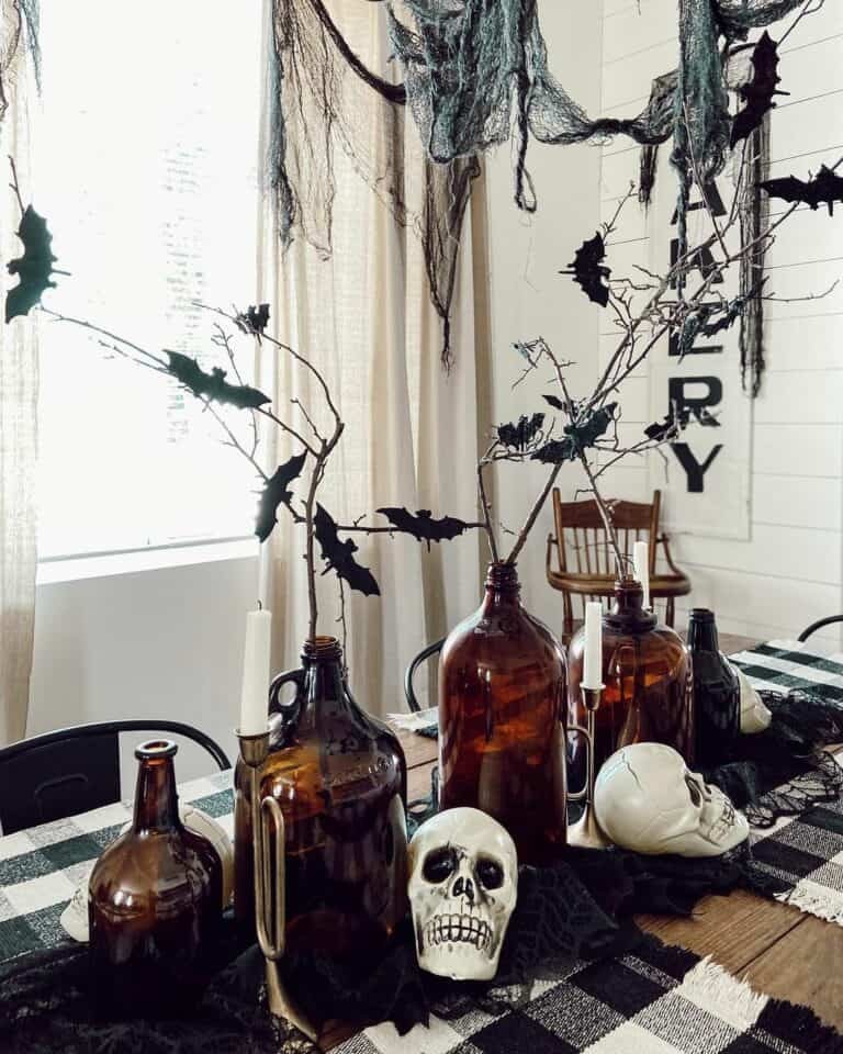Amber Glass Jug Display