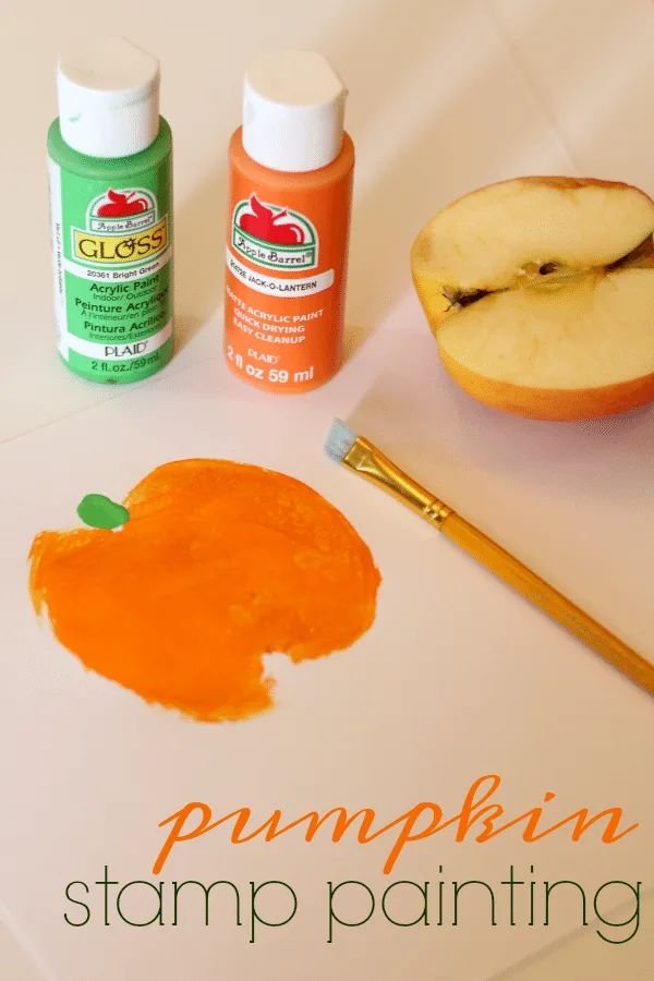 Apple Pumpkin Stamp Craft