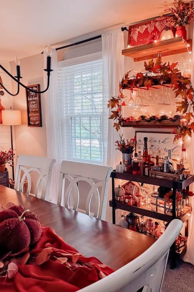 Autumn Decor for Bar Cart