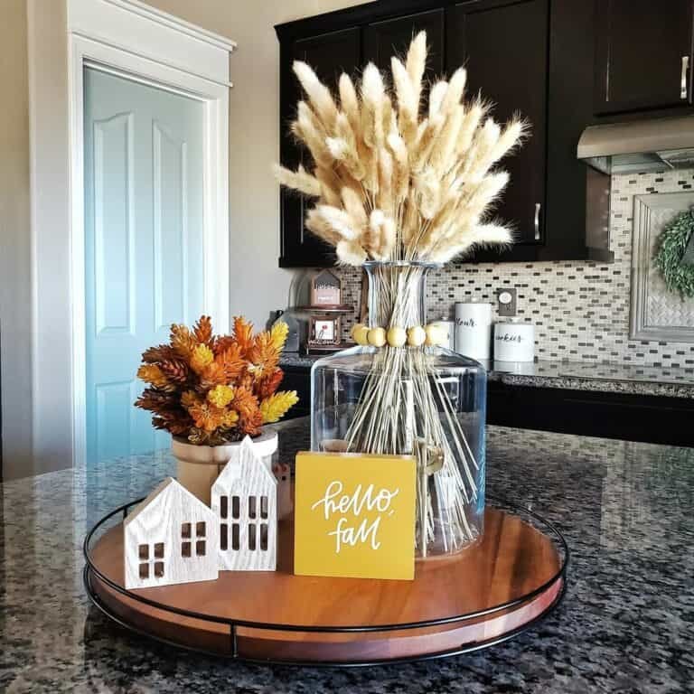 Autumn Display in Dark Kitchen