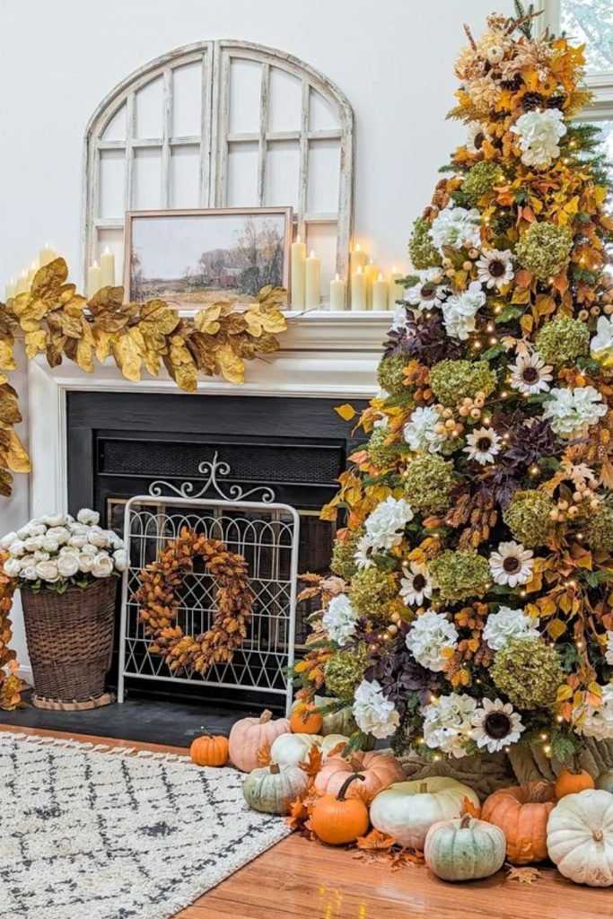 Autumn Floral Mantel Decor