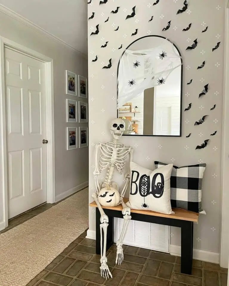 Bats and Skeleton Entryway Decor