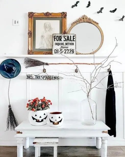 Black and White Witch Decor